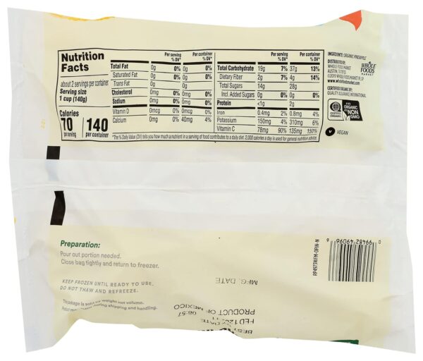 365 Pineapple Chunks Organic, 10 Ounce - Image 2